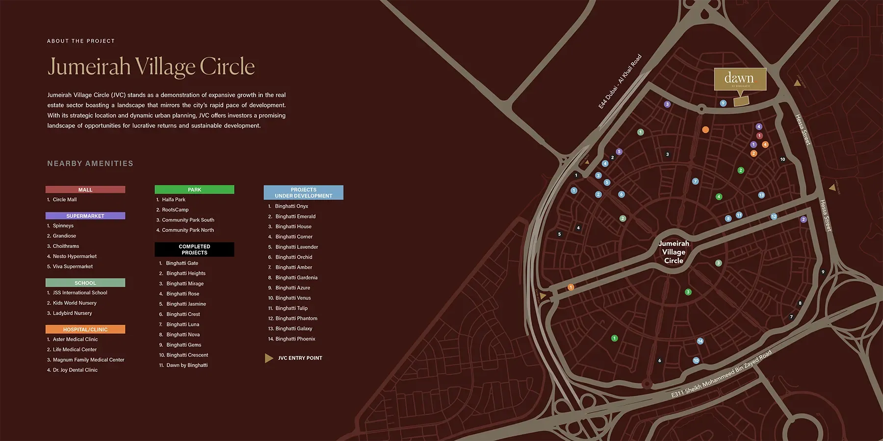 Binghatti Dawn&nbsp; at JVC location Map, Dubai - Inchbrick Realty