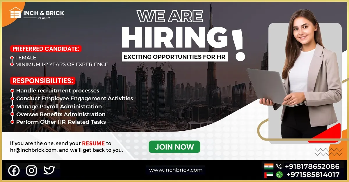 Hiring for HR by InchBrick Realty