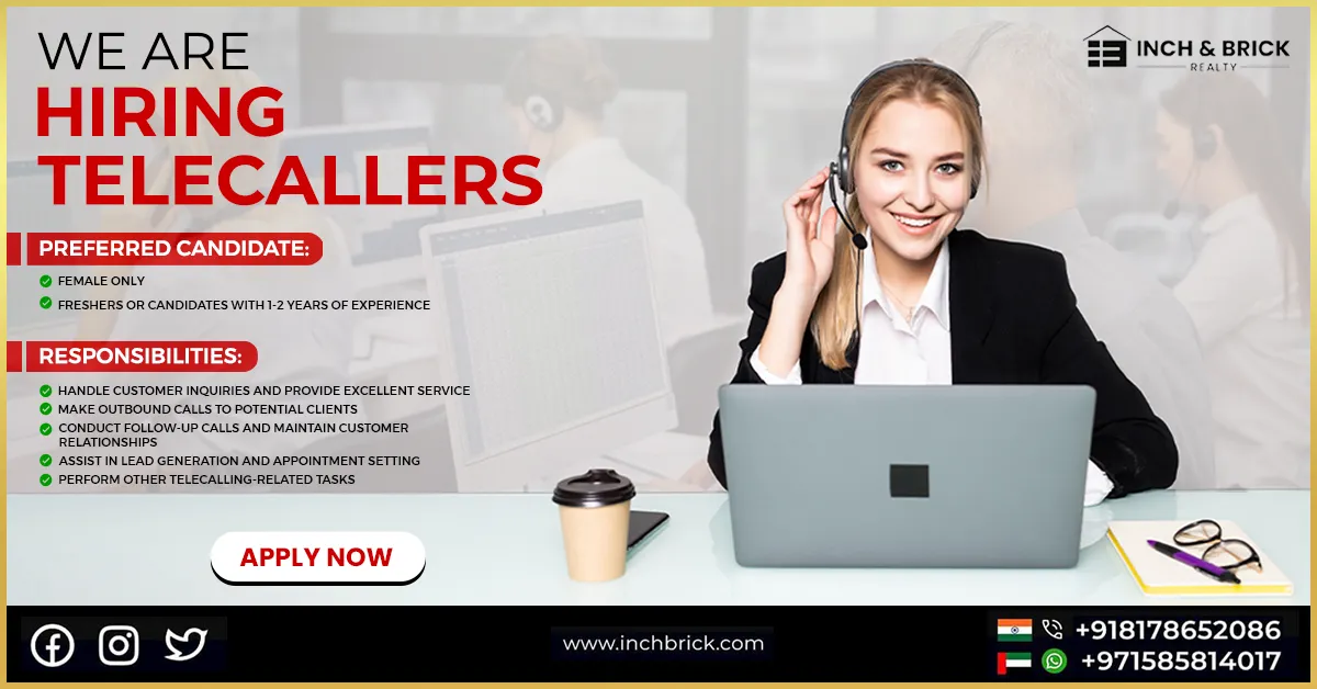 Hiring for Telecaller operator by InchBrick Realty