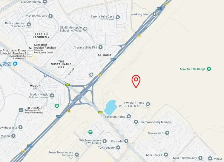 Damac Sun City location map at Dubailand - Inchbrick Realty