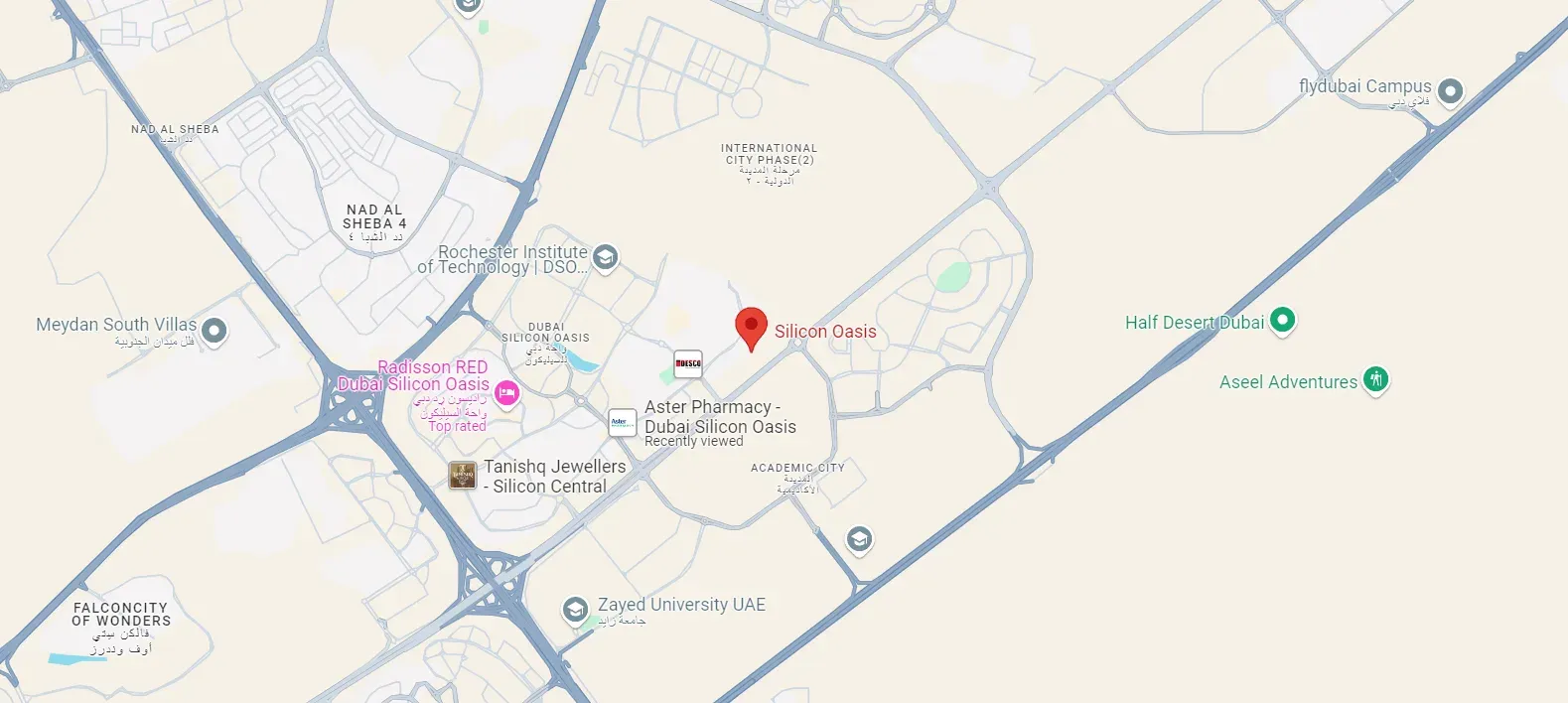 Danube Oasiz location map at Dubai Silicon Oasis by Inchbrick Realty