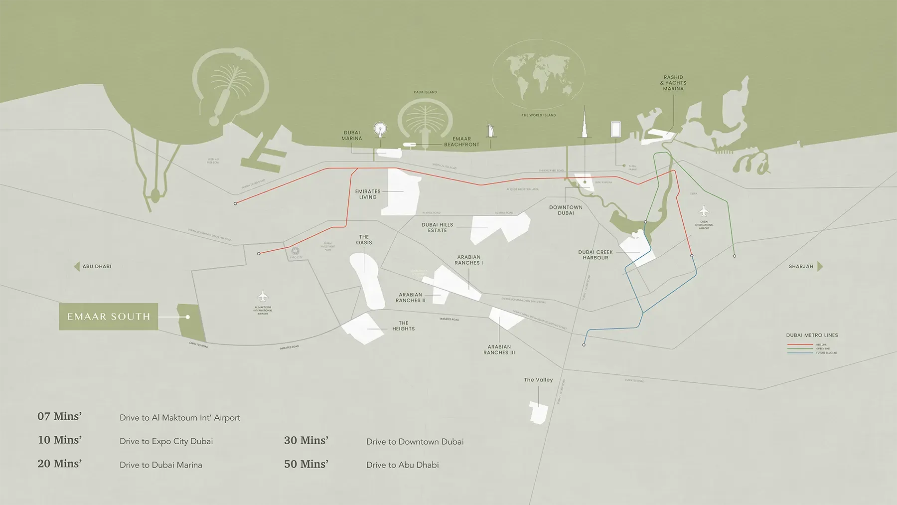 Greenridge at Emaar South location Map, Dubai - Emaar Properties - Inchbrick Realty