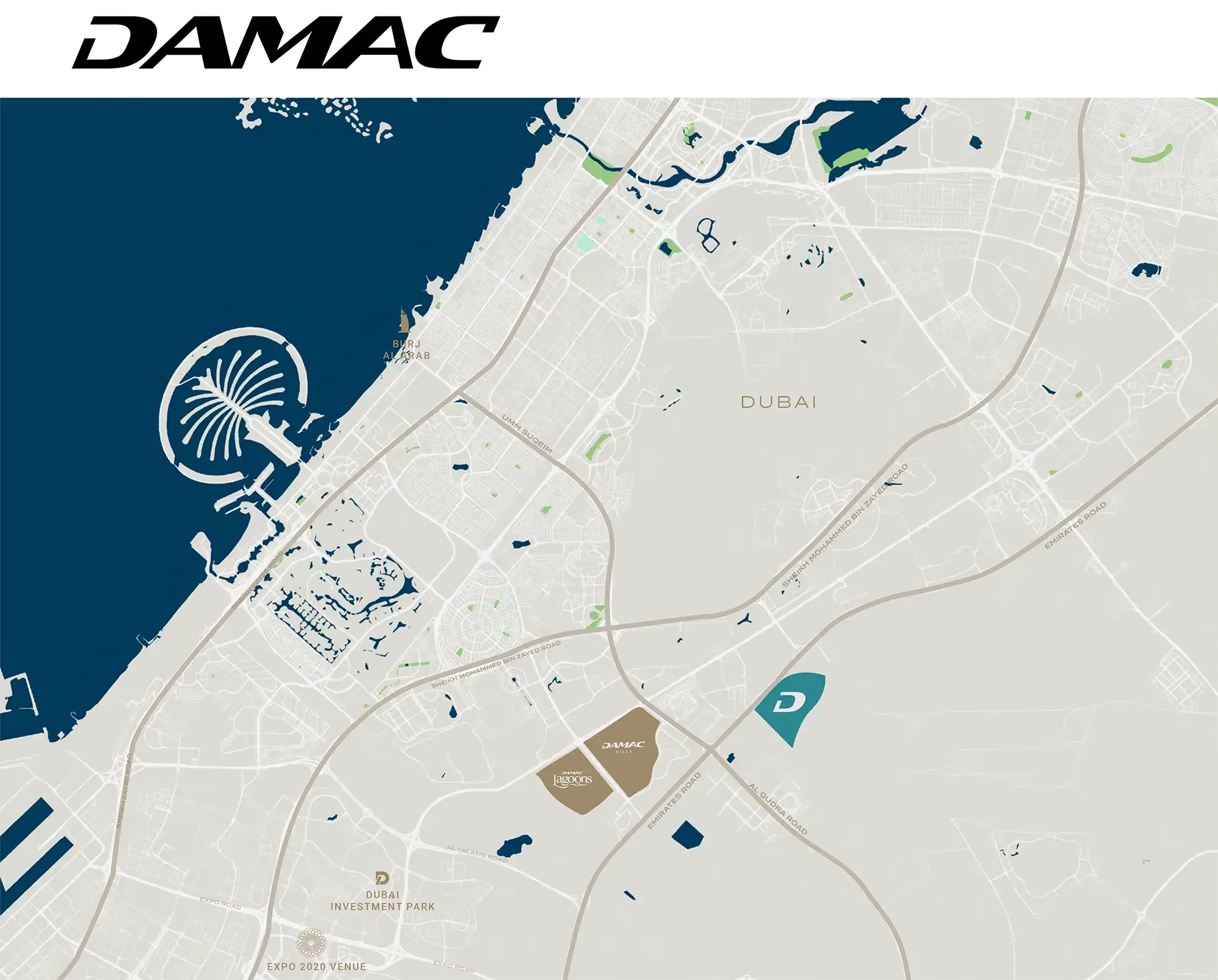 Damac Islands location by Damac Properties in Dubai - Inchbrick Realty