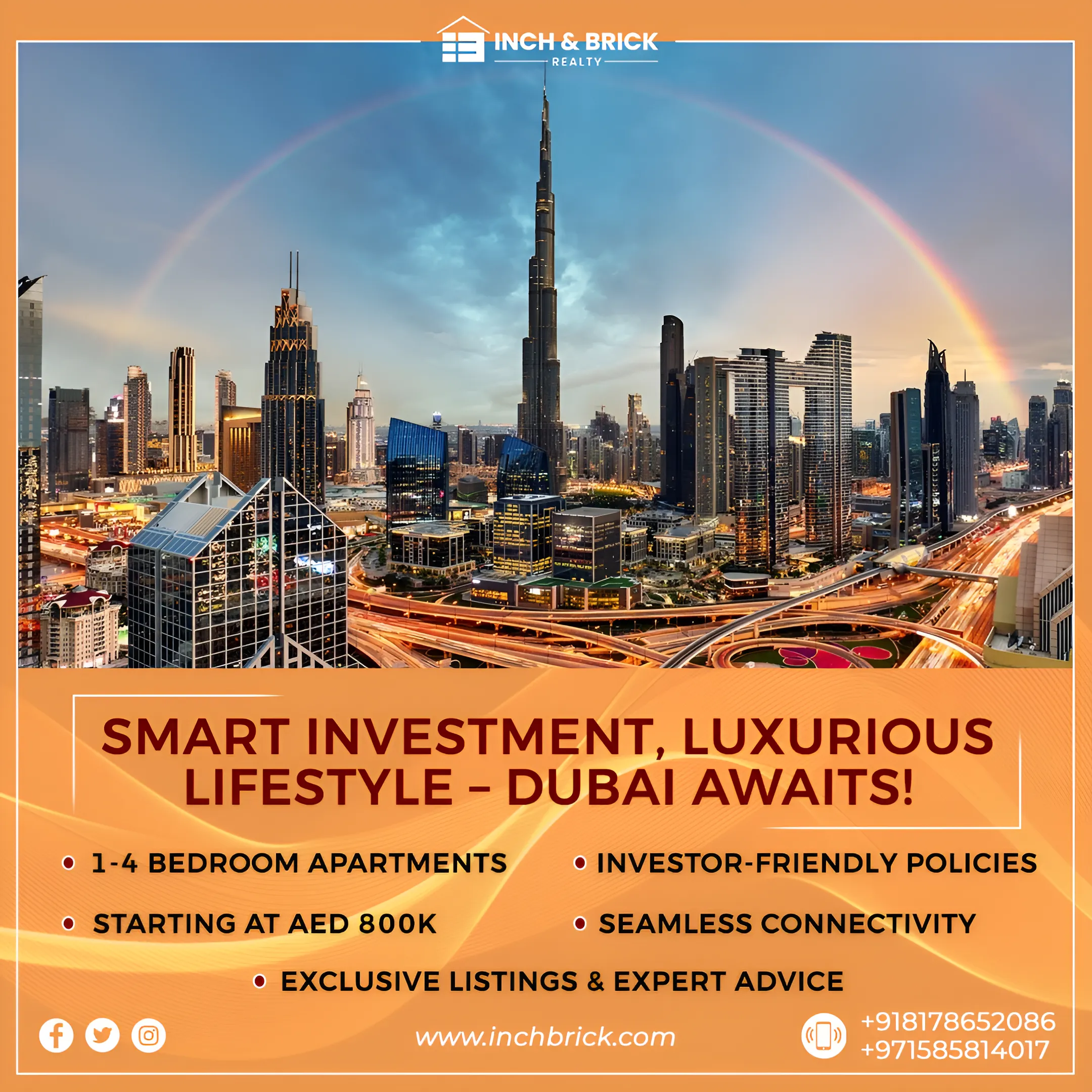 Apartment for sale in Dubai - Inchbrick Realty