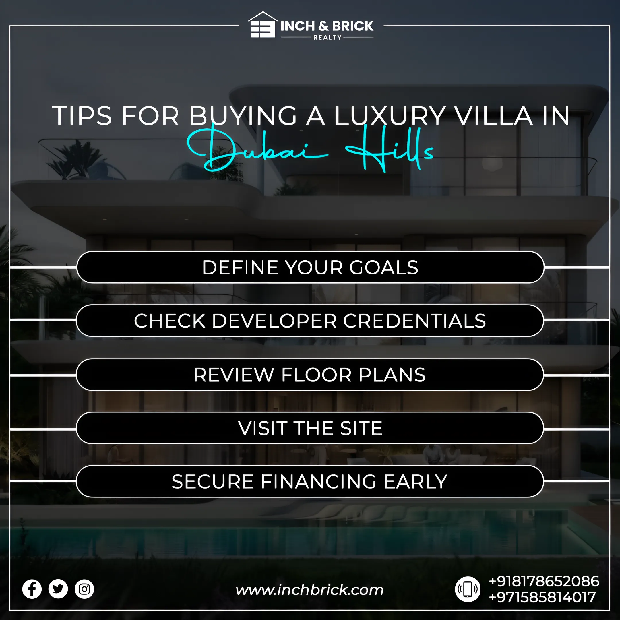 Luxury Villas for Sale in Dubai Hills | Inch & Brick Realty