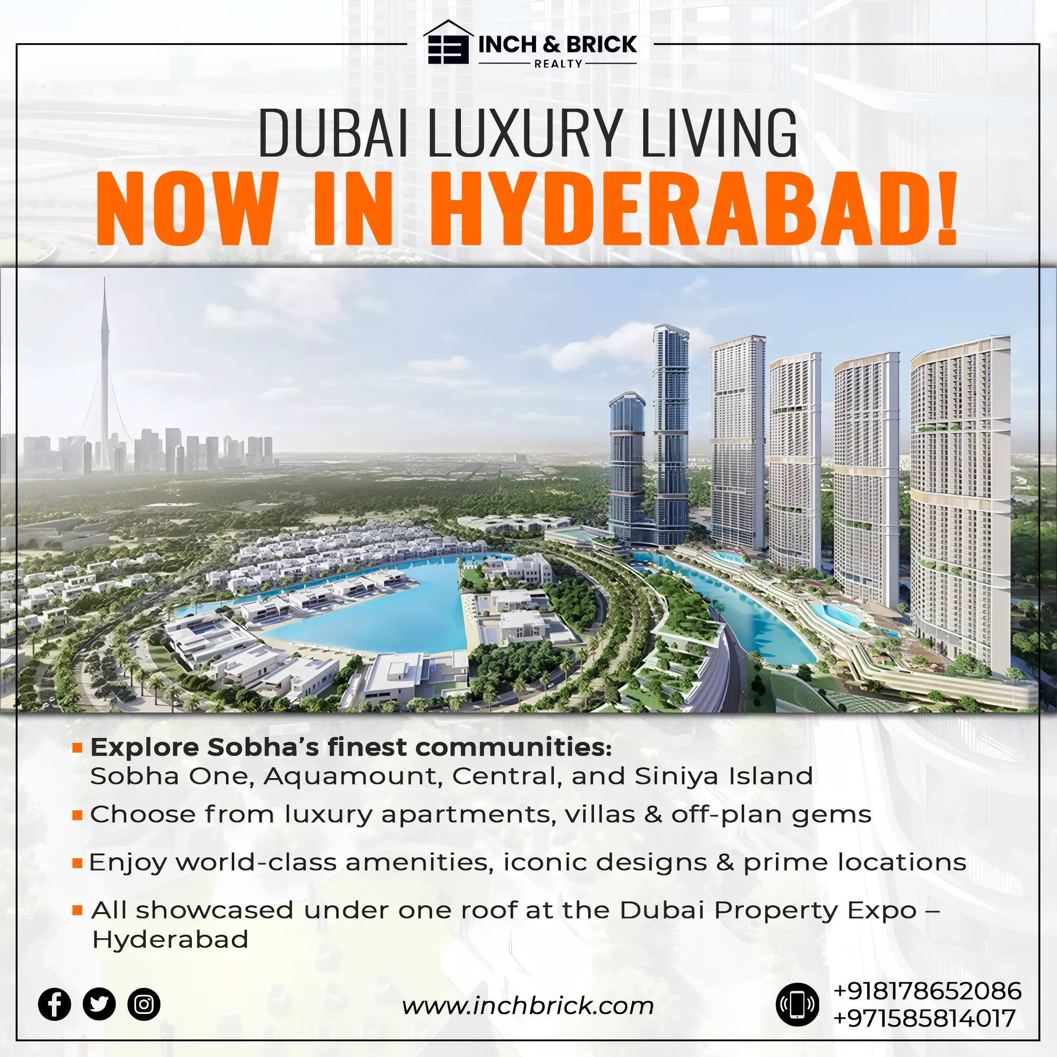 Dubai Property Expo in Hyderabad | Inch & Brick x SOBHA | Luxury Homes from ₹2.33 Cr