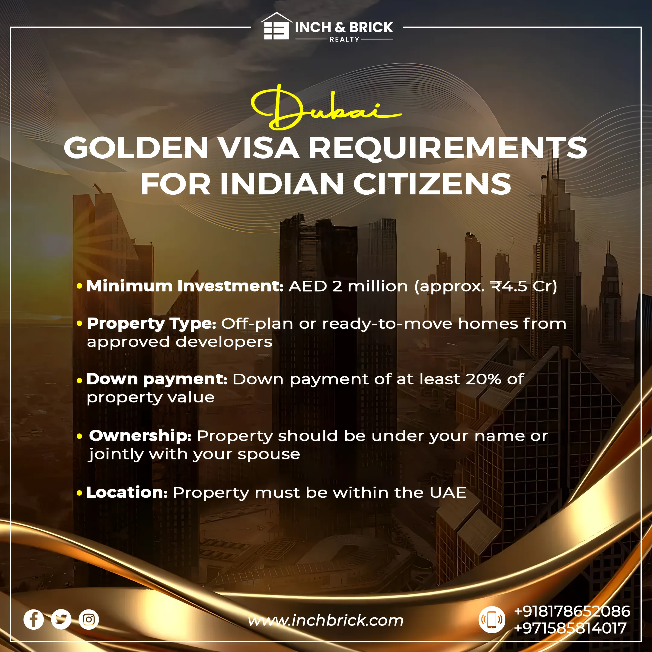 Dubai Property Expo in Hyderabad | Get 10-Year UAE Golden Visa with Inch & Brick Realty