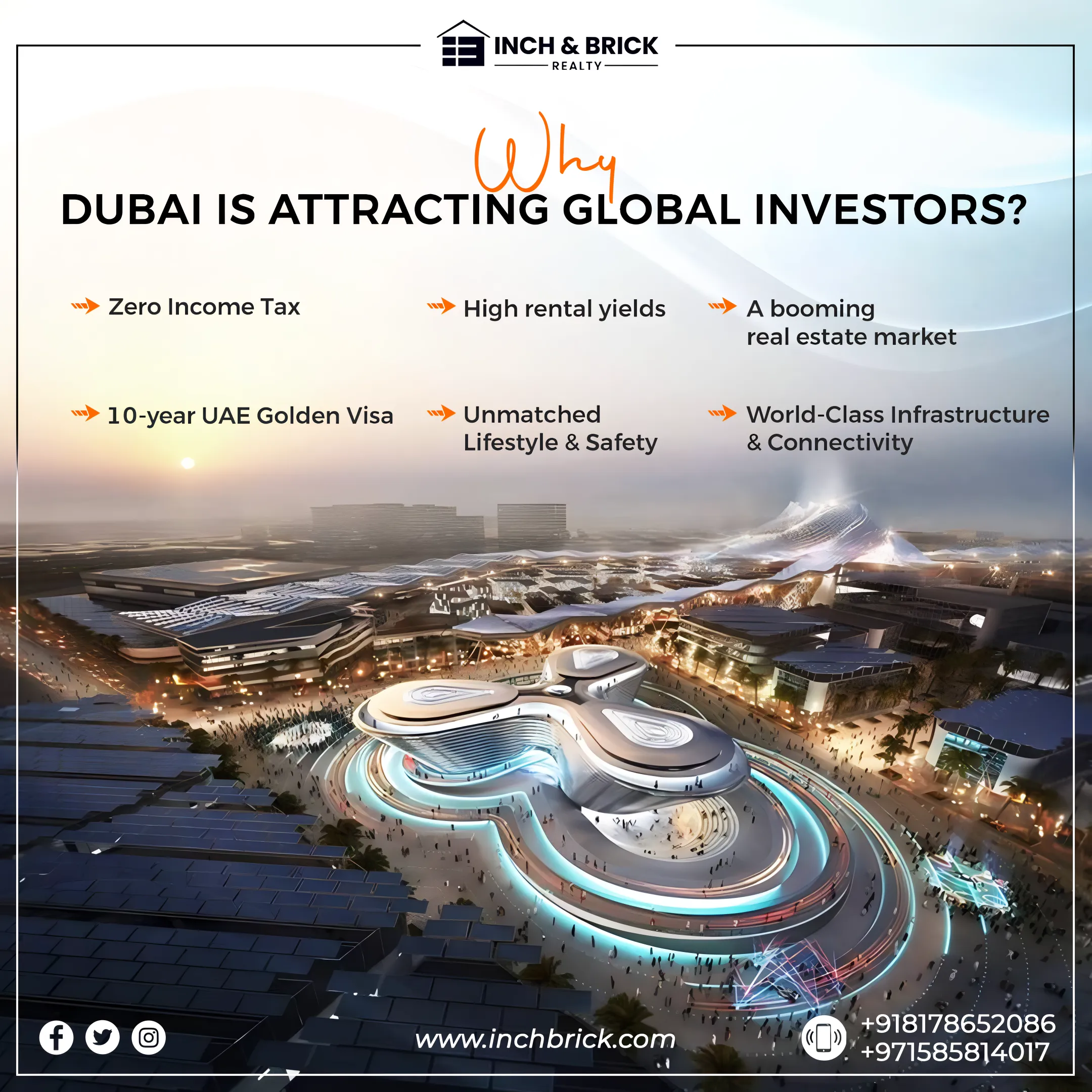 Dubai Property Expo in Hyderabad | Get 10-Year UAE Golden Visa with Inch & Brick Realty